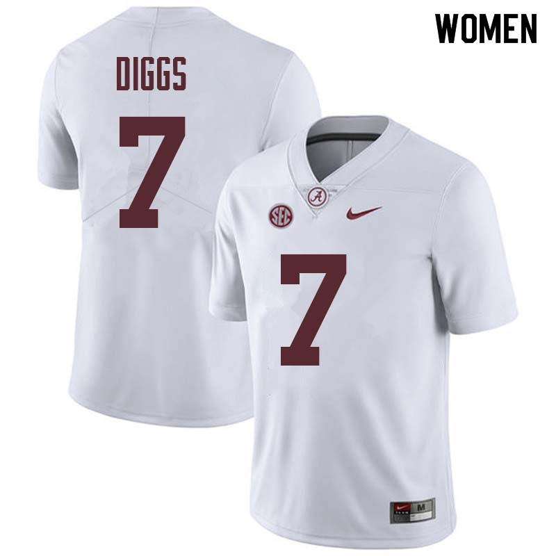 Alabama Crimson Tide Women's Trevon Diggs #7 White NCAA Nike Authentic Stitched College Football Jersey MH16W13RQ